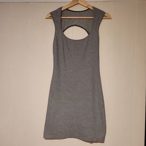 Black and White Stripes 90s Cutout Dress